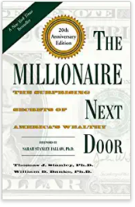 The Millionaire Next Door: The Surprising Secrets of America's Rich – by Thomas J. Stanley Ph.D. and William D. Danko Ph.D. Book cover.